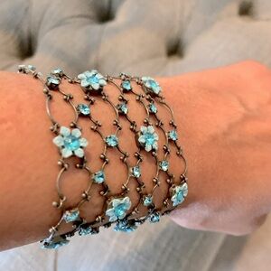 Rhinestone flower bracelet
